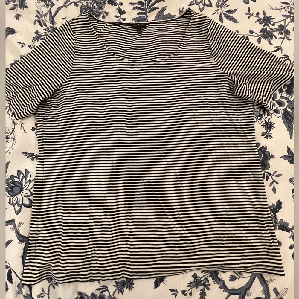 Talbots Striped Black and White Women's Top